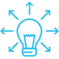 icon-4 Lightbulb with arrows coming out from it icon